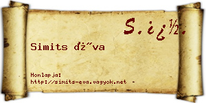 Simits Éva névjegykártya